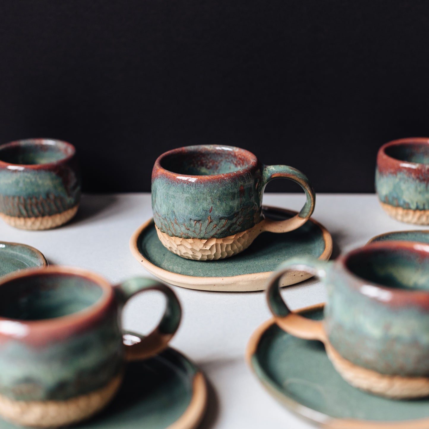 Series "Botany" Crassula espresso cup with handle