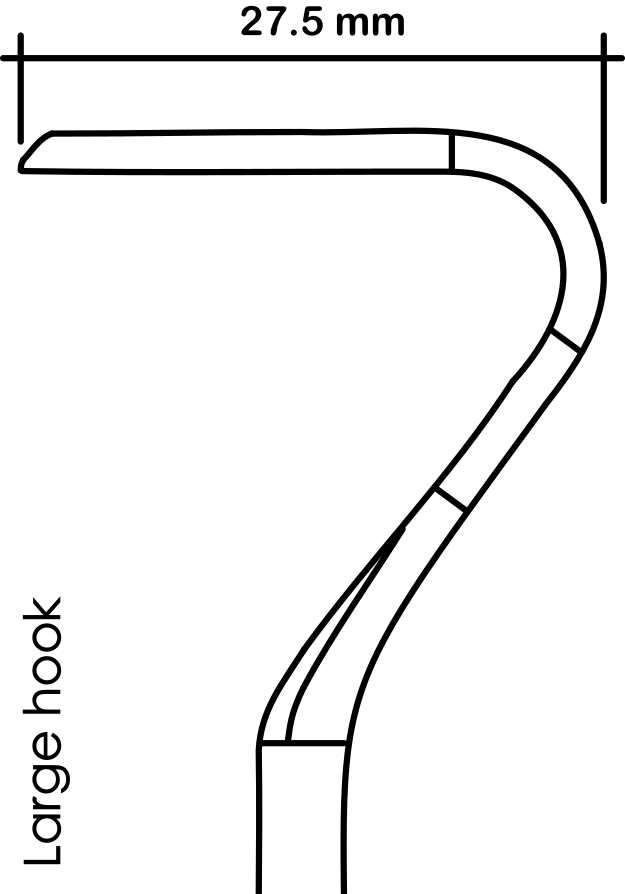 Tungsten carbide trimming tool - large hook shape