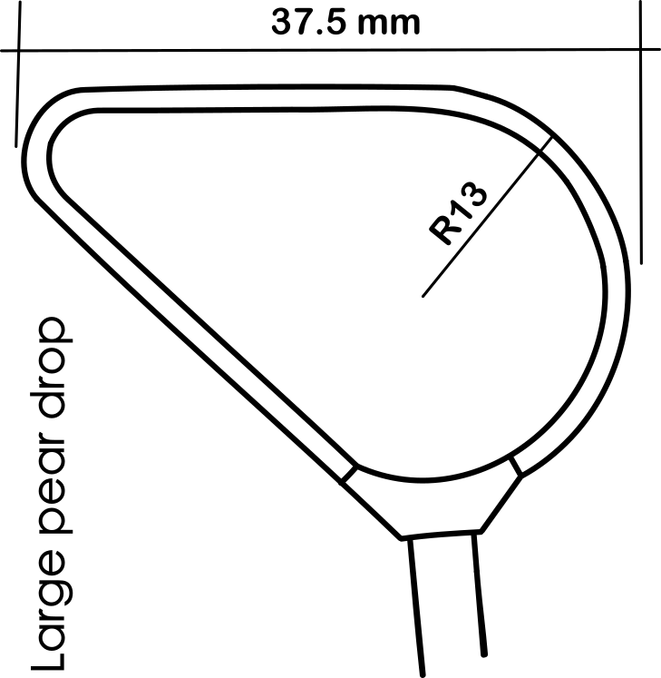 Tungsten carbide trimming tool - large pear drop shape