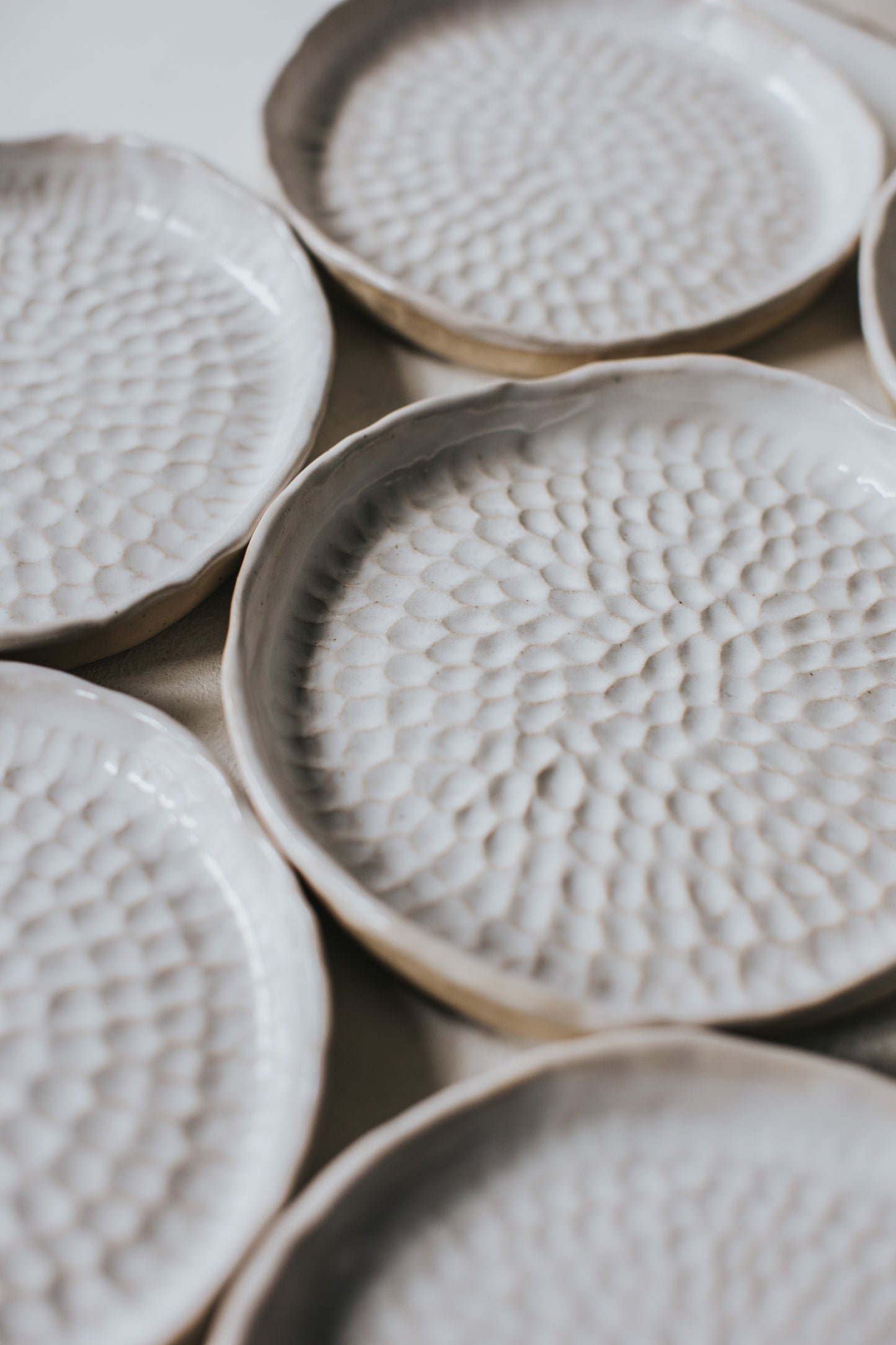 Plates Glossy and textured, handmade