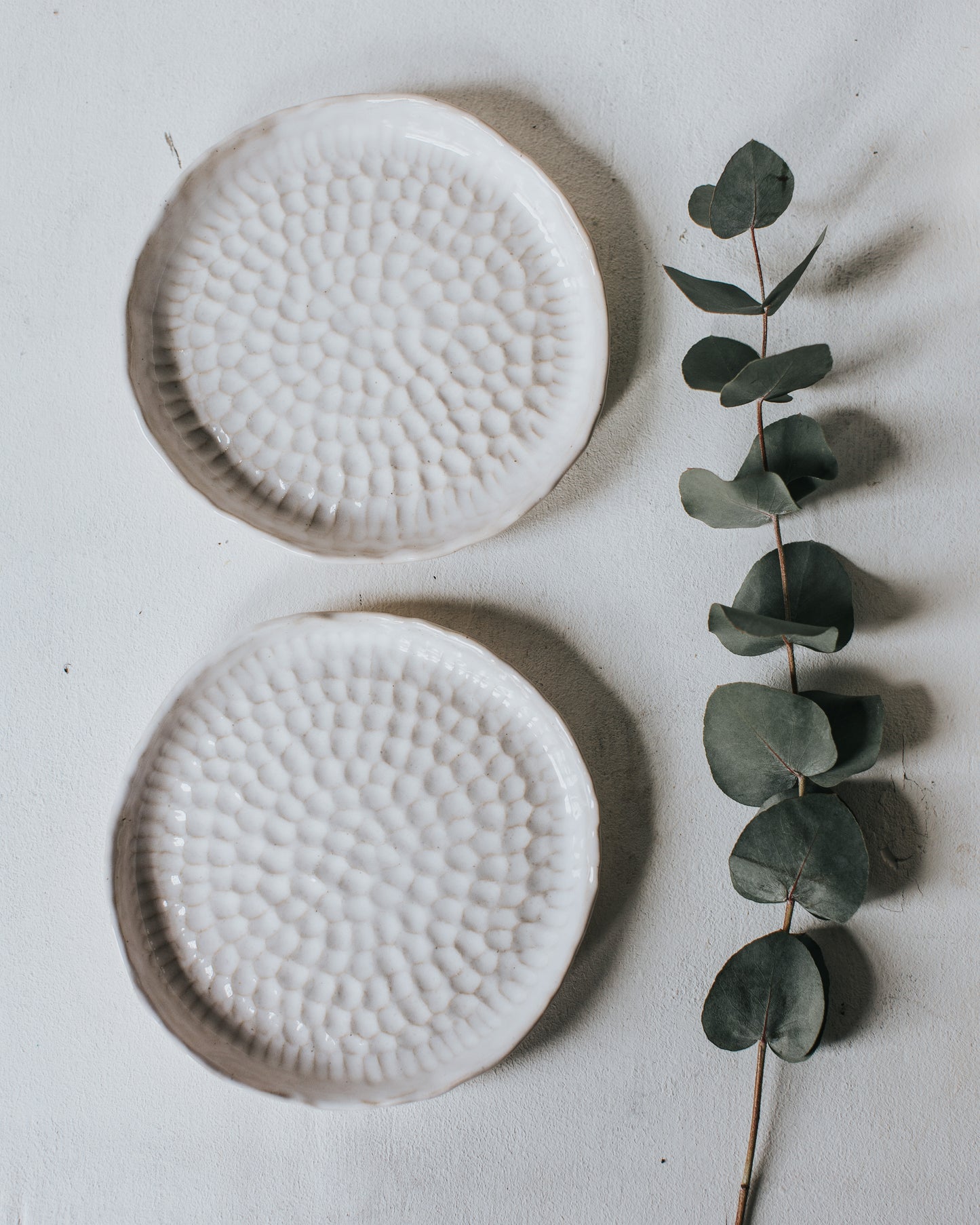 Plates Glossy and textured, handmade