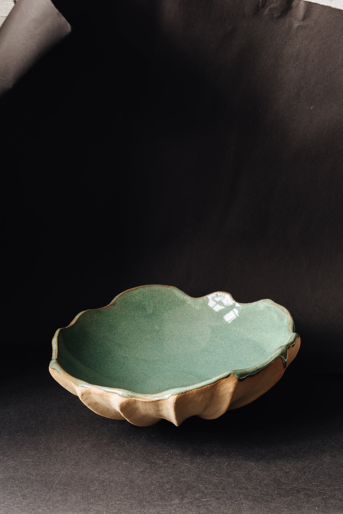 Argonauta green glaze bowl /  Merenok ceramics, handmade