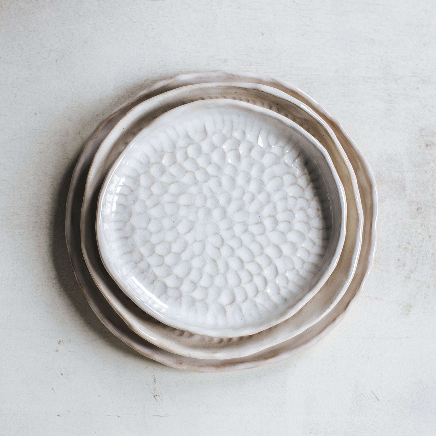 Plates Glossy and textured, handmade