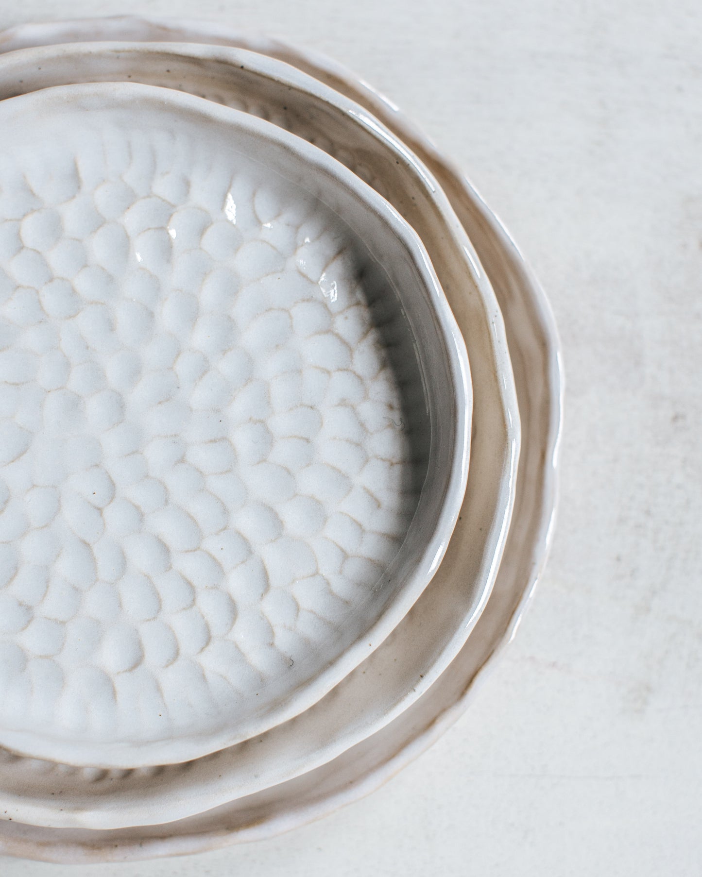 Plates Glossy and textured, handmade