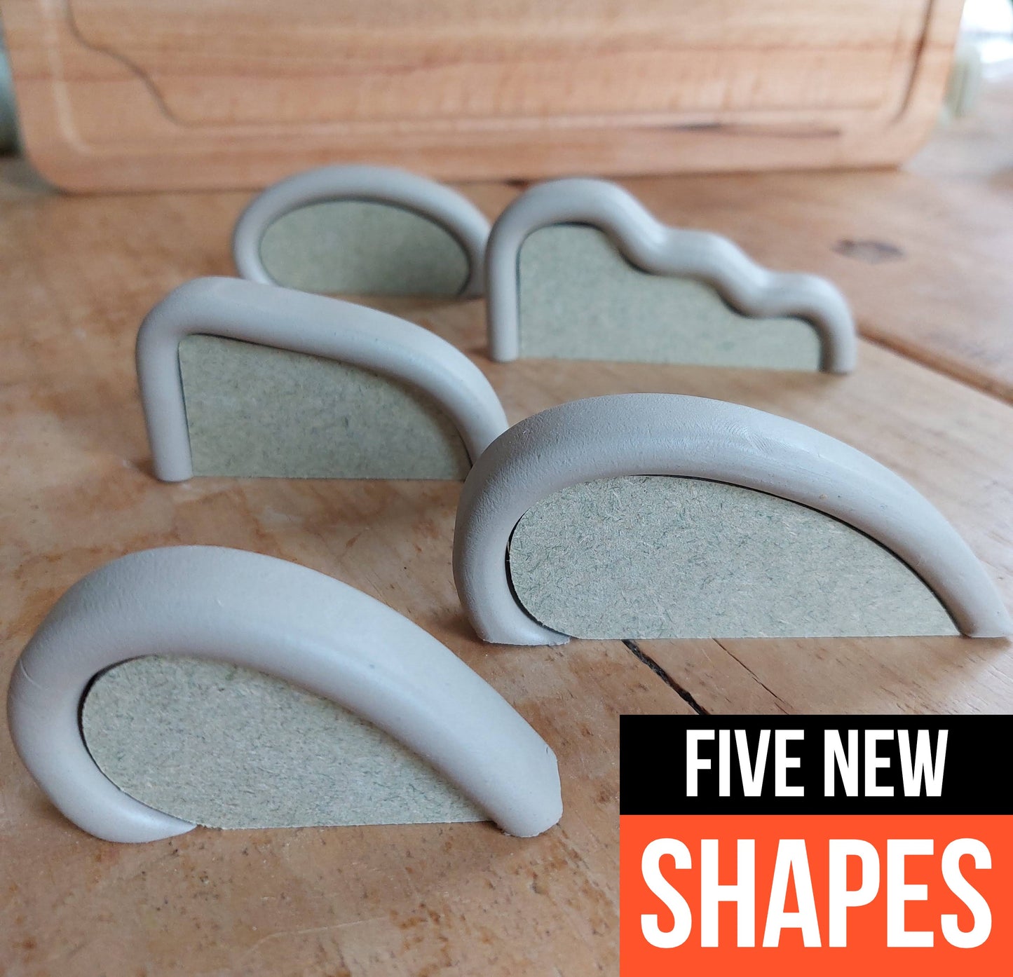 Set of 17 mug handle forms / molds - templates