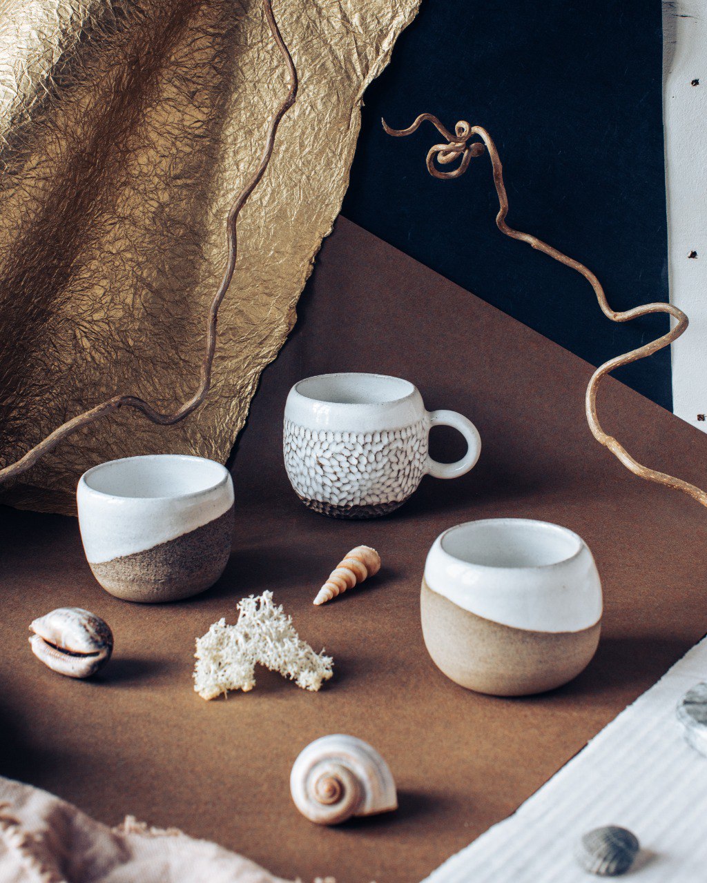 Ishi coffee cup with no handle, Merenok ceramics