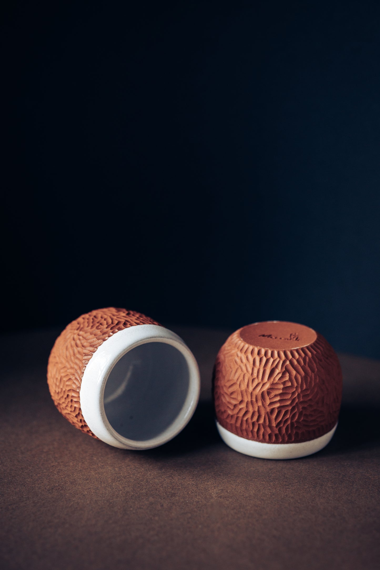 Terracotta coffee cup with no handle - Merenok ceramics, handmade