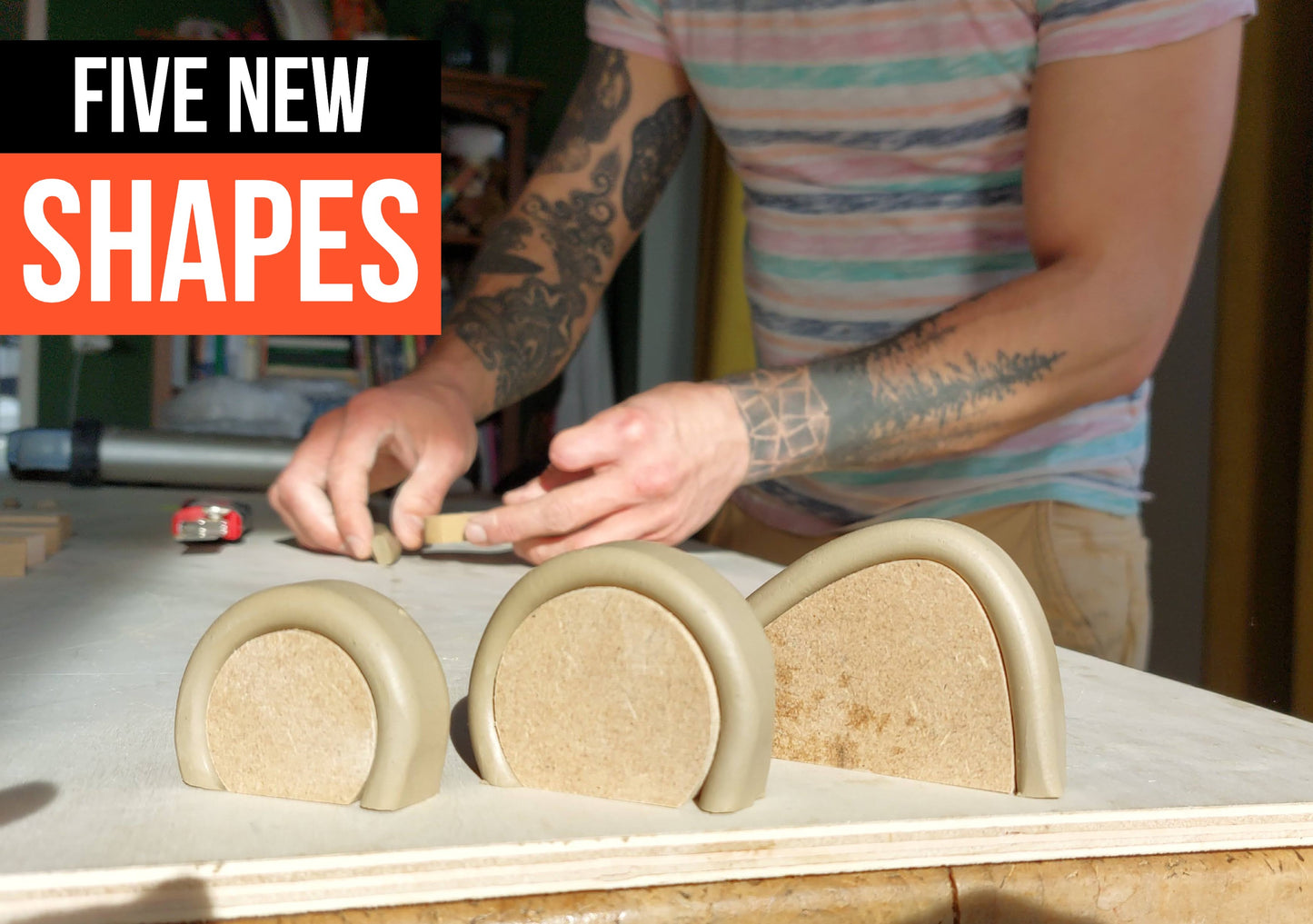 Set of 17 mug handle forms / molds - templates