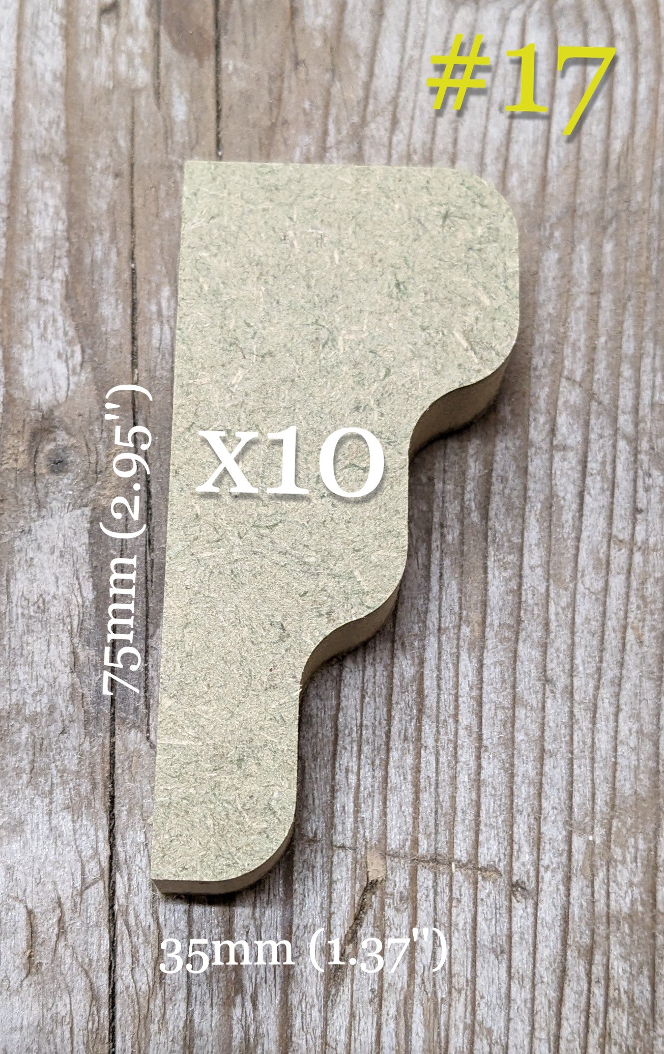 Set of 17 mug handle forms / molds - templates