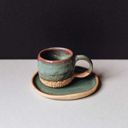 Series "Botany" Crassula espresso cup with handle