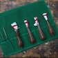 Set of 4 Handmade tungsten carbide trimming tools with Rosewood/Walnut handles