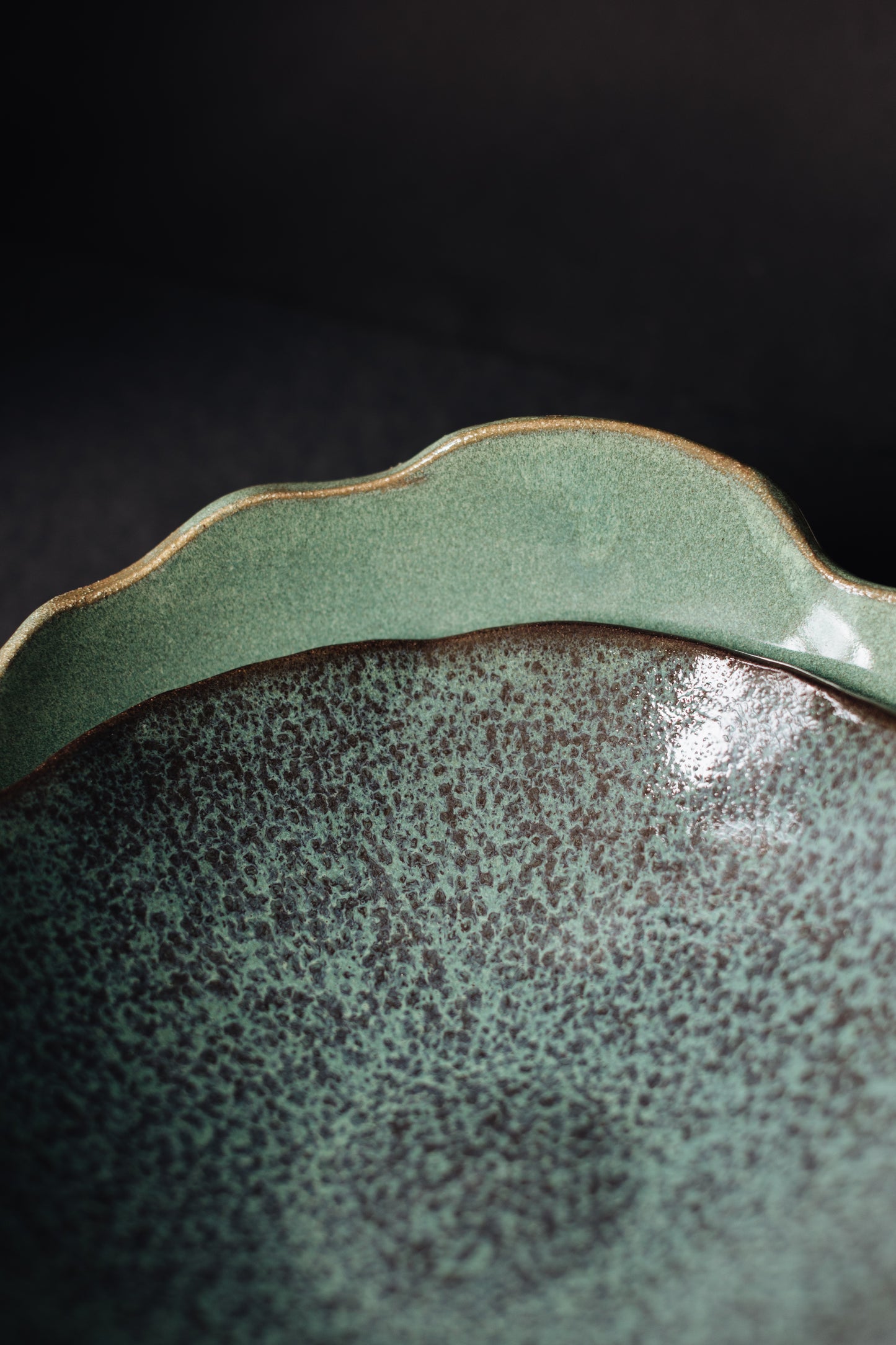 Argonauta green glaze bowl /  Merenok ceramics, handmade