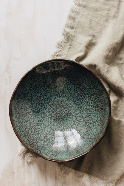 Argonauta green glaze bowl /  Merenok ceramics, handmade